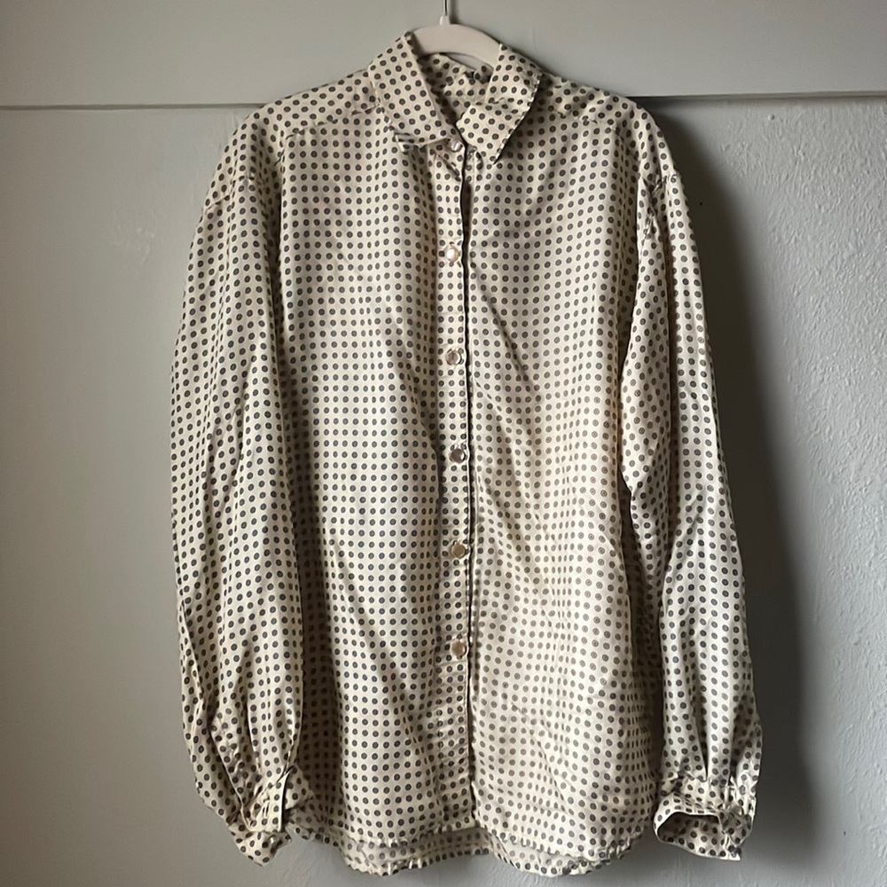 Women Vintage yellow floral print long sleeves button down shirt